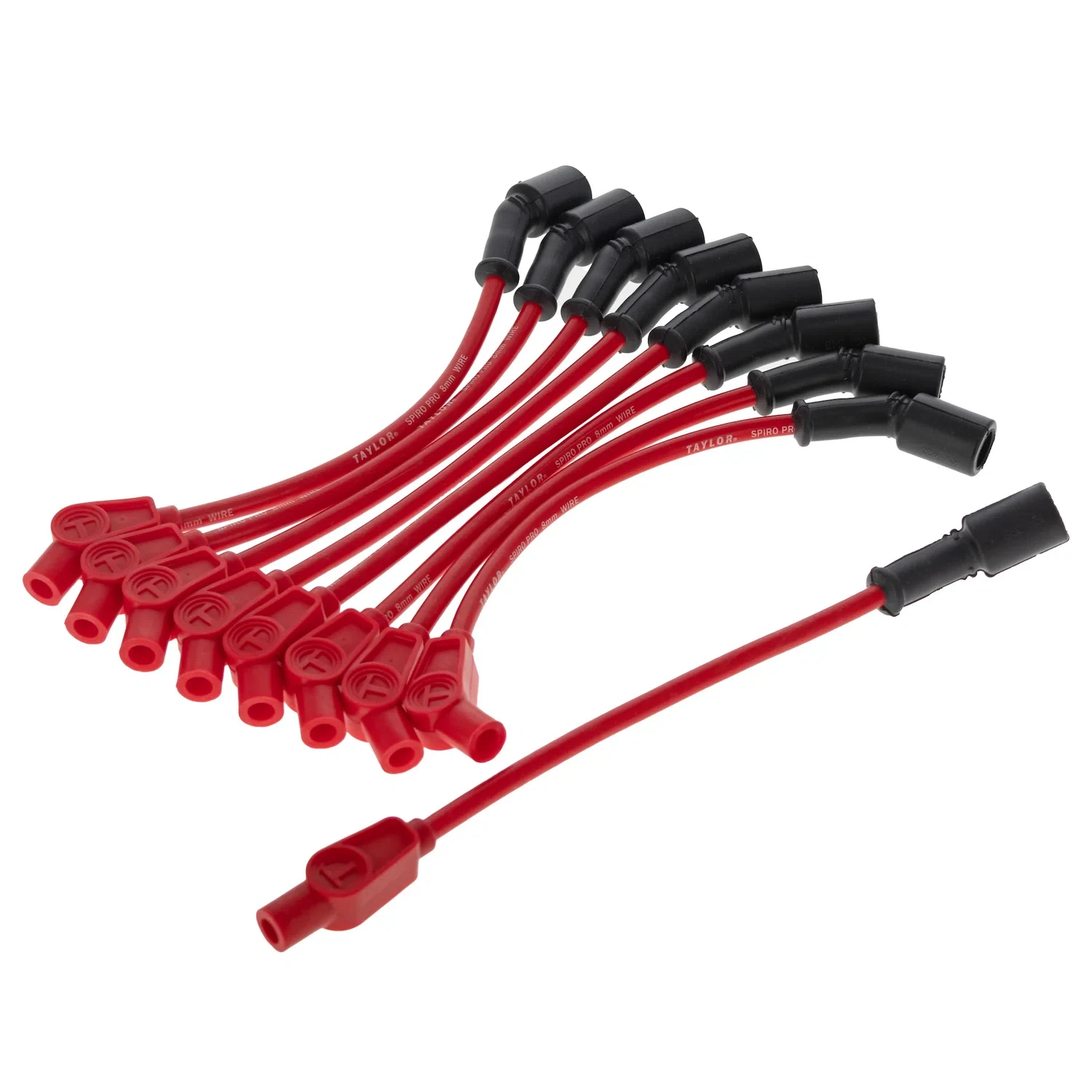 Spark Plug Wire Set Universal 8mm Silicone Spiro Pro 135_ 350 ohm_ft Red 76246